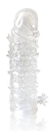 Закрытая прозрачная рельефная насадка Crystal sleeve - 13 см. - Erowoman-Eroman - в Грозном купить с доставкой