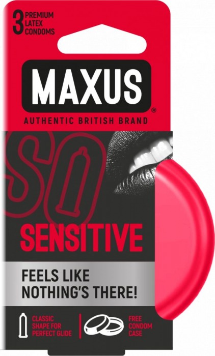 Ультратонкие презервативы в железном кейсе MAXUS Sensitive - 3 шт. - Maxus - купить с доставкой в Грозном