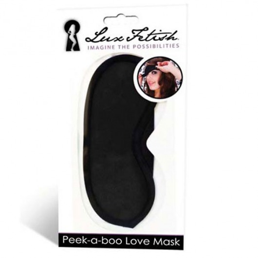 Черная маска на глаза Peek-a-Boo - Lux Fetish - купить с доставкой в Грозном