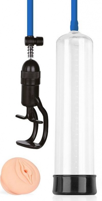 Прозрачная вакуумная помпа Sex Expert с насадкой-вагиной - Sex Expert - в Грозном купить с доставкой