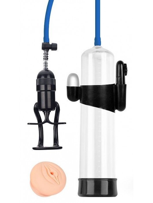 Прозрачная вакуумная вибропомпа Sex Expert с насадкой-вагиной - Sex Expert - в Грозном купить с доставкой