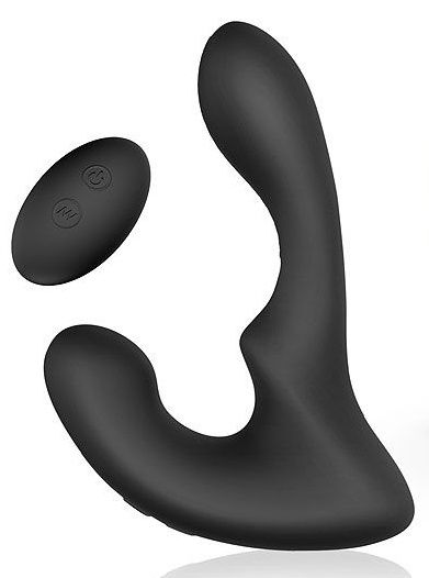 Черный силиконовый вибромассажер простаты с пультом ДУ - Sex Expert - в Грозном купить с доставкой