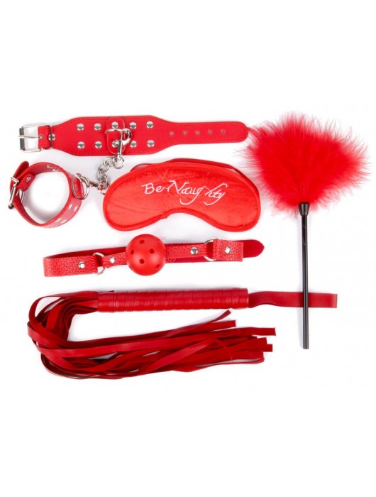 Набор красных БДСМ-аксессуаров из 5 предметов - Notabu - купить с доставкой в Грозном