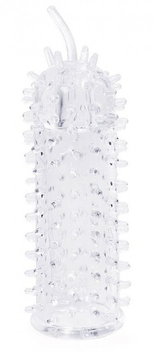 Закрытая рельефная насадка Crystal sleeve с усиками - 12 см. - Erowoman-Eroman - в Грозном купить с доставкой