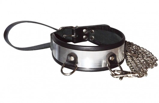 Стильный ошейник с металлическим блеском и поводком - Sitabella - купить с доставкой в Грозном