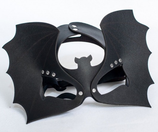 Черная кожаная маска на глаза  Летучая мышь - Sitabella - купить с доставкой в Грозном