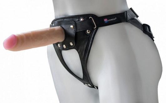 Черный пояс-трусики с насадкой  Soft-Принц  - 17 см. - LOVETOY (А-Полимер) - купить с доставкой в Грозном