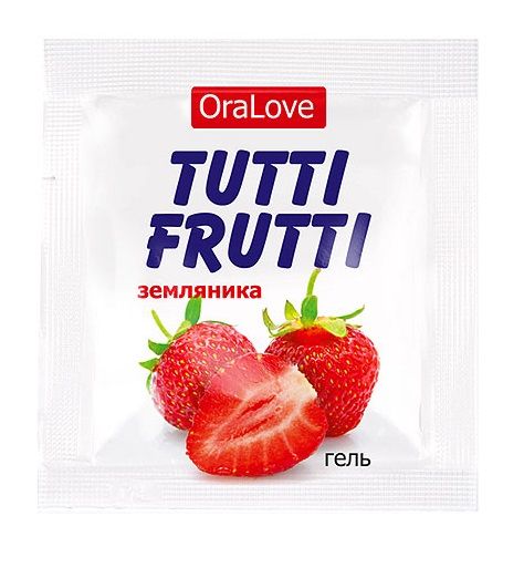 Пробник гель-смазки Tutti-frutti с земляничным вкусом - 4 гр. - Биоритм - купить с доставкой в Грозном
