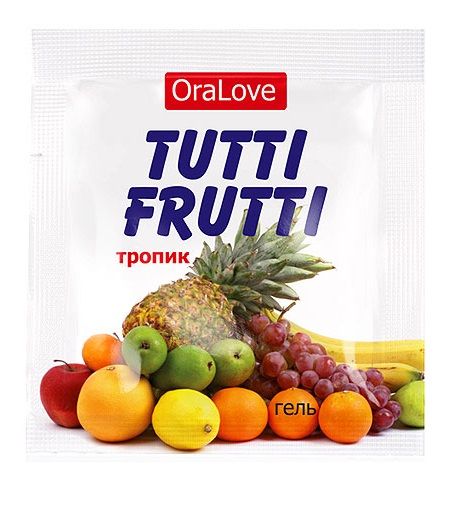Пробник гель-смазки Tutti-frutti со вкусом тропических фруктов - 4 гр. - Биоритм - купить с доставкой в Грозном