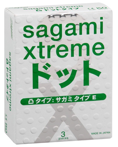 Презервативы Sagami Xtreme SUPER DOTS с точками - 3 шт. - Sagami - купить с доставкой в Грозном