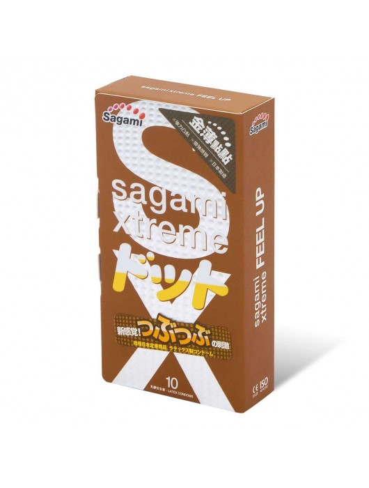 Презервативы Sagami Xtreme FEEL UP с точечной текстурой и линиями прилегания - 10 шт. - Sagami - купить с доставкой в Грозном
