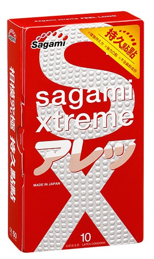 Утолщенные презервативы Sagami Xtreme Feel Long с точками - 10 шт. - Sagami - купить с доставкой в Грозном