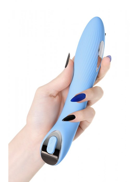 Голубой силиконовый вибратор с электростимуляцией TESLA G-POINT - 21 см. - ToyFa - купить с доставкой в Грозном