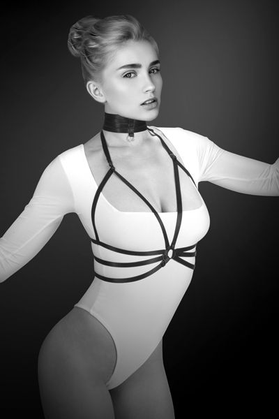 Черная упряжь на грудь Julia - Bijoux Pour Toi - купить с доставкой в Грозном