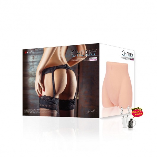 Мастурбатор-полуторс Cherry с вибрацией и двумя любовными тоннелями - KOKOS - в Грозном купить с доставкой