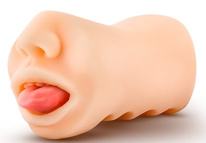 Телесный мастурбатор-ротик с язычком Oral Anne - Blush Novelties - в Грозном купить с доставкой