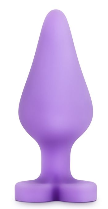 Фиолетовая анальная пробка Naughty Candy Heart Do Me Now - 8,9 см. - Blush Novelties - купить с доставкой в Грозном