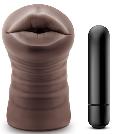 Коричневый мастурбатор-ротик Heather - Blush Novelties - в Грозном купить с доставкой