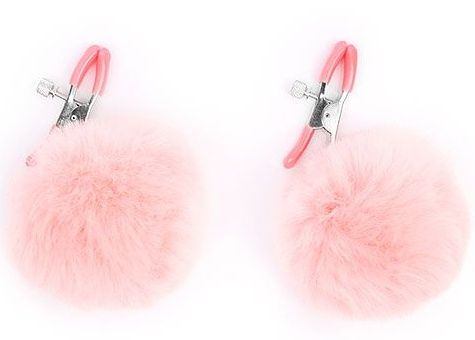 Зажимы для сосков с розовым пушком - Notabu - купить с доставкой в Грозном