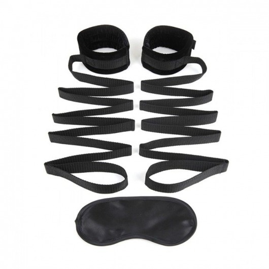 Чёрные манжеты для фиксации на кровати Bondage Bed Strap - Lux Fetish - купить с доставкой в Грозном