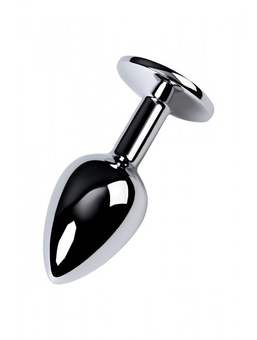 Серебристая конусовидная анальная пробка с фиолетовым кристаллом - 7 см. - ToyFa - купить с доставкой в Грозном