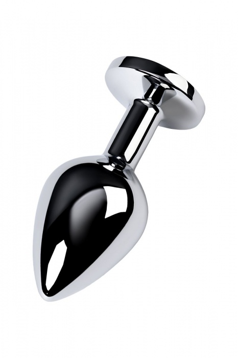 Серебристая конусовидная анальная пробка с голубым кристаллом - 8 см. - ToyFa - купить с доставкой в Грозном