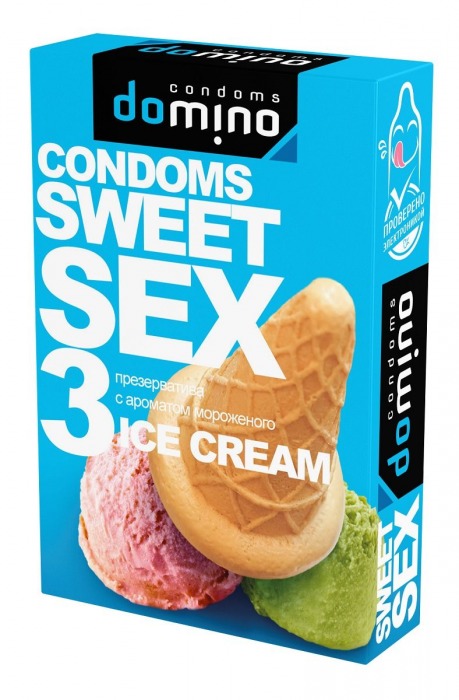 Презервативы для орального секса DOMINO Sweet Sex с ароматом мороженого - 3 шт. - Domino - купить с доставкой в Грозном