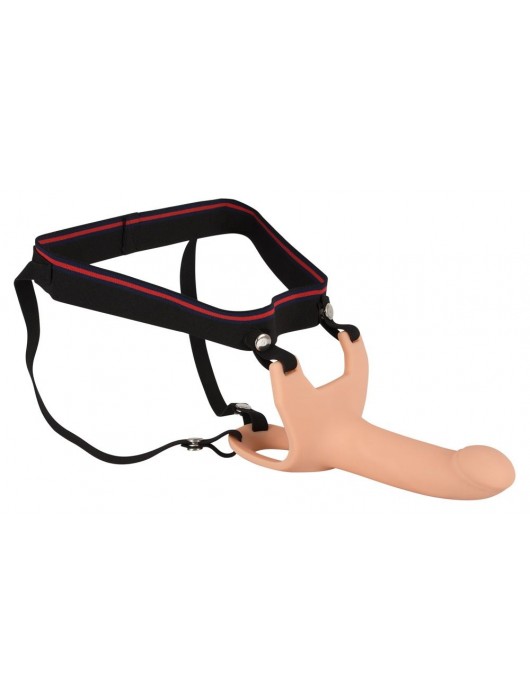 Силиконовый полый страпон на ремнях Silicone Strap-on - 16 см. - Orion - купить с доставкой в Грозном