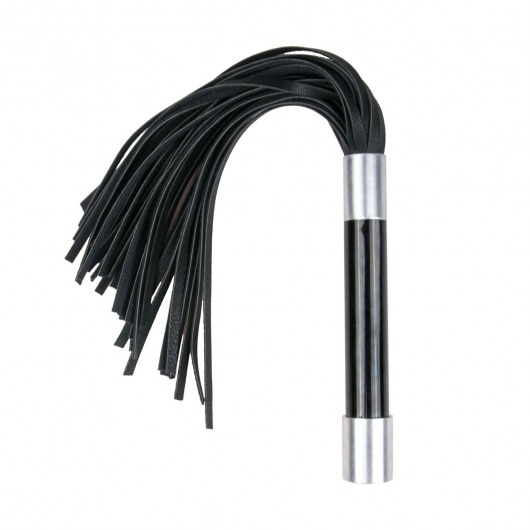 Черная плеть Easytoys Flogger With Metal Grip - 38 см. - Easy toys - купить с доставкой в Грозном