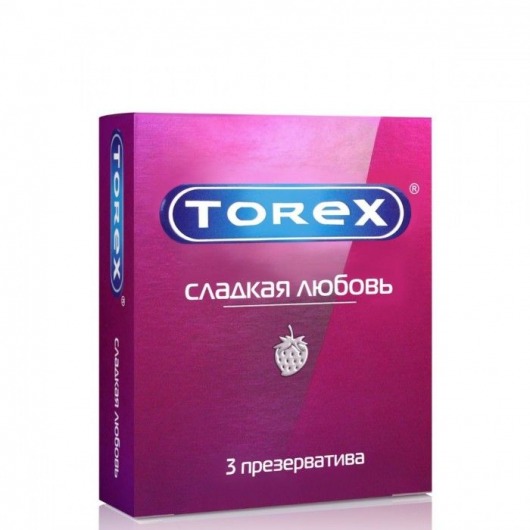 Презервативы Torex  Сладкая любовь  с ароматом клубники - 3 шт. - Torex - купить с доставкой в Грозном