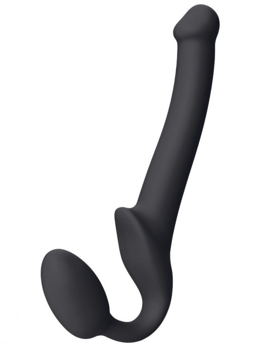 Черный безремневой страпон Silicone Bendable Strap-On S - Strap-on-me - купить с доставкой в Грозном