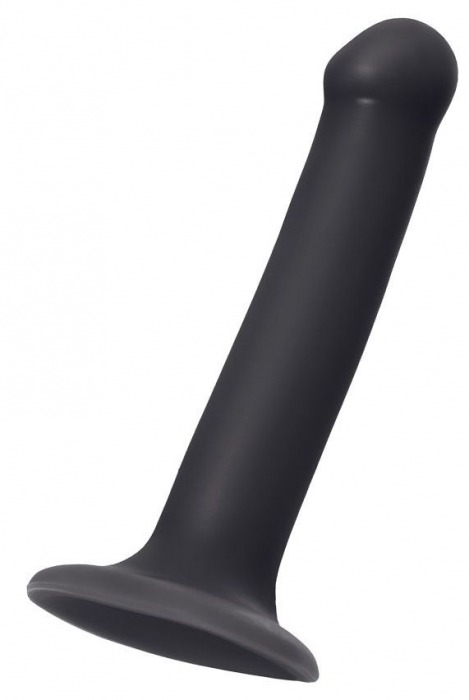 Черный фаллос на присоске Silicone Bendable Dildo M - 18 см. - Strap-on-me - купить с доставкой в Грозном