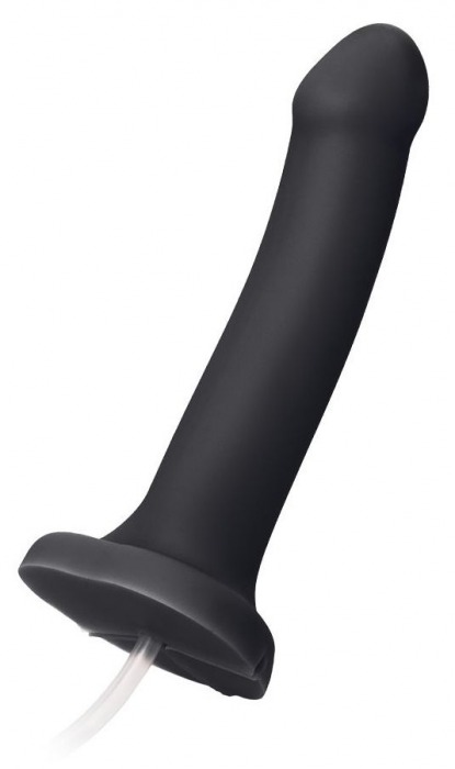 Черный фаллос с имитацией эякуляции Silicon Cum Dildo L - 19,6 см. - Strap-on-me - купить с доставкой в Грозном