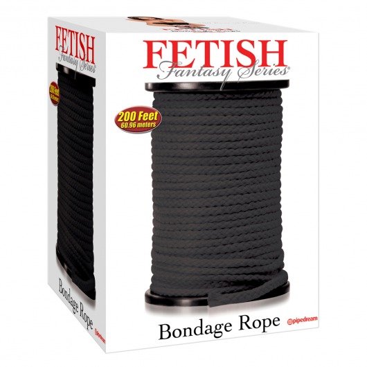 Черная веревка для связывания Bondage Rope - 60,9 м. - Pipedream - купить с доставкой в Грозном