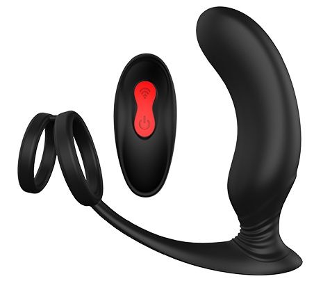 Черный массажер простаты REMOTE P-PLEASER - Dream Toys - в Грозном купить с доставкой