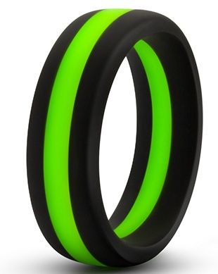 Черно-зеленое эрекционное кольцо Silicone Go Pro Cock Ring - Blush Novelties - в Грозном купить с доставкой