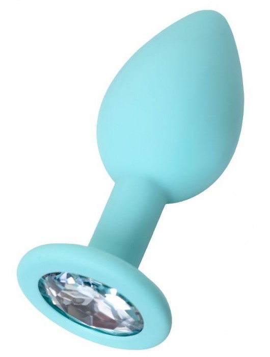 Мятная анальная пробка с прозрачным кристаллом Brilliant - 7 см. - ToyFa - купить с доставкой в Грозном