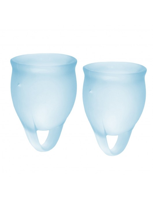 Набор голубых менструальных чаш Feel confident Menstrual Cup - Satisfyer - купить с доставкой в Грозном