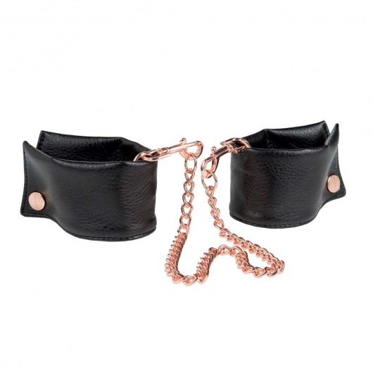 Черные мягкие наручники Entice French Cuffs с цепью - California Exotic Novelties - купить с доставкой в Грозном