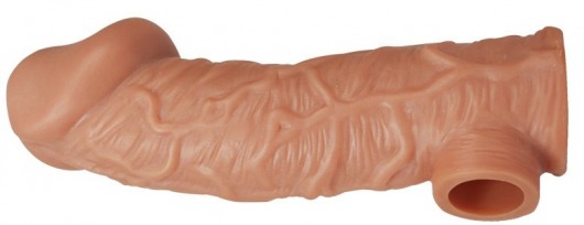 Телесная насадка на фаллос с отверстием для мошонки EXTREME SLEEVE - 17,6 см. - KOKOS - в Грозном купить с доставкой