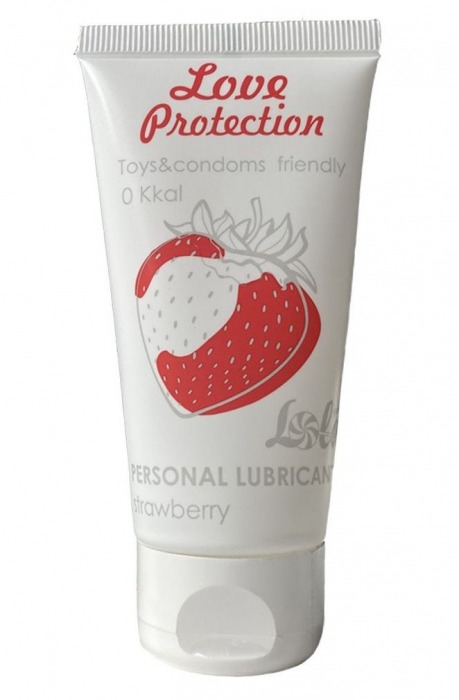 Лубрикант на водной основе с ароматом малины Love Protection Strawberry - 50 мл. - Lola Games - купить с доставкой в Грозном