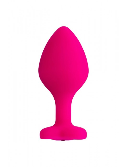 Розовая анальная втулка Diamond Heart с прозрачным кристаллом - 8 см. - ToyFa - купить с доставкой в Грозном