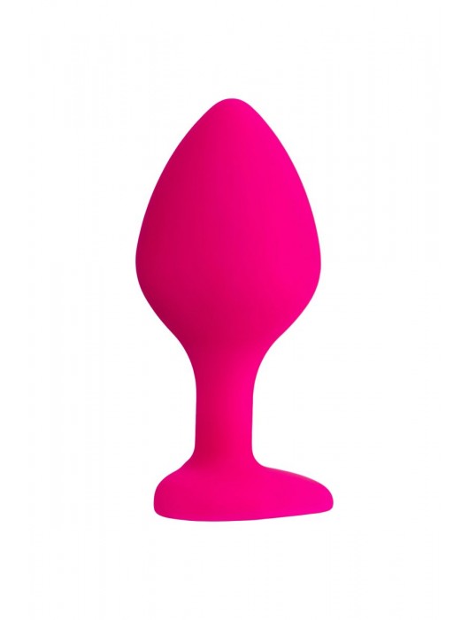 Розовая анальная втулка Diamond Heart с прозрачным кристаллом - 8 см. - ToyFa - купить с доставкой в Грозном