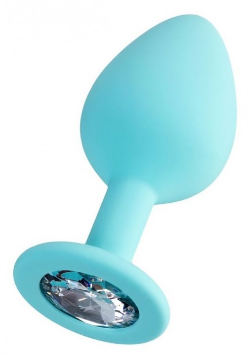 Мятная анальная втулка Brilliant с прозрачным кристаллом - 8 см. - ToyFa - купить с доставкой в Грозном