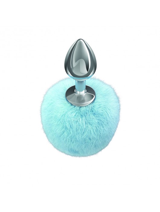 Серебристая анальная пробка с голубым пушистым хвостиком Twinkle - Lola Games - купить с доставкой в Грозном