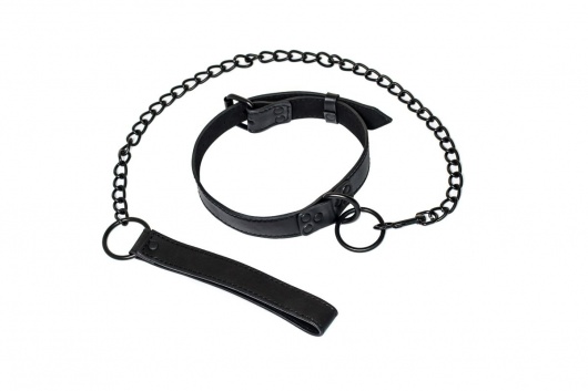 Черный ошейник Sin с поводком - Lola Games - купить с доставкой в Грозном