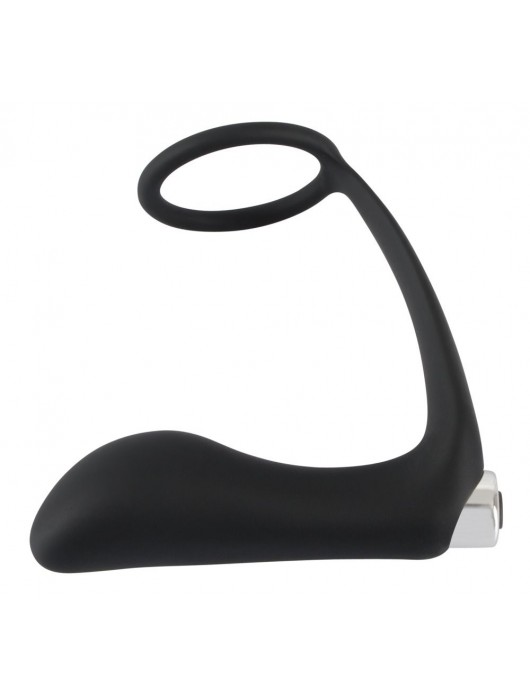 Черное эрекционное кольцо с анальной вибропробкой Vibrating Ring   Plug - Orion - в Грозном купить с доставкой