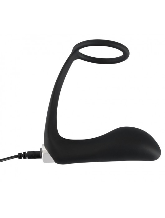 Черное эрекционное кольцо с анальной вибропробкой Vibrating Ring   Plug - Orion - в Грозном купить с доставкой