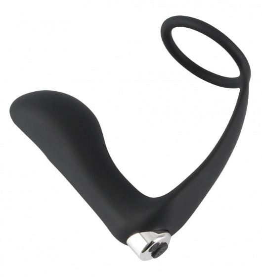 Черное эрекционное кольцо с анальной вибропробкой Vibrating Ring   Plug - Orion - в Грозном купить с доставкой