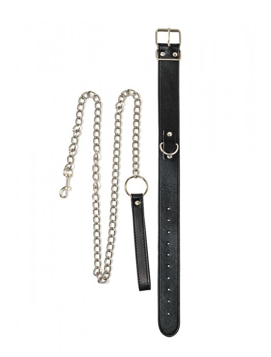 Черный ошейник с поводком Wild - Lola Games - купить с доставкой в Грозном